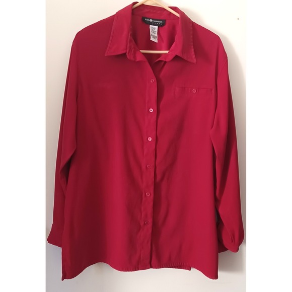 Sag Harbor Woman Shirt Top 18W Button Up Classic Career Office Staple - Picture 2 of 8
